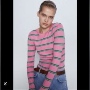 Betty Cooper Zara striped pink and green shirt Elena Gilbert